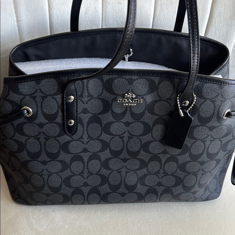 Coach drawstring Black Signature Tote Bag